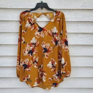 Mustard Floral Top
